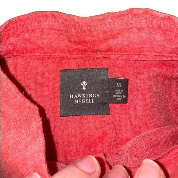 Hawking McGill Coral Long Sleeve 100% Cotton Button Down - Size Medium - Picture 3 of 5
